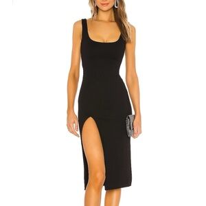 Revolve NBD Thom Midi Dress Black Dress